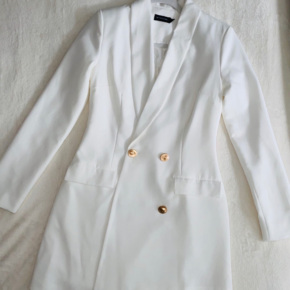 Pretty little things white blazer dress.